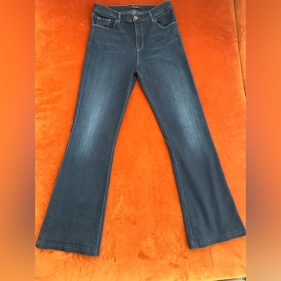 J Brand Maria High Rise Flare Jeans In Embrace Dark Wash Stretch Hemmed Size 27 - Picture 4 of 12